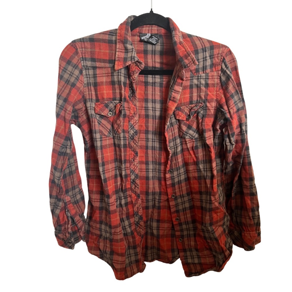 Plaid Flannel Button Up, Ladies’ Size Medium